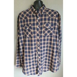 NWT CB COWBOY UP Men’s XL Plaid Western Shirt LS Button Down Classic Fit Country